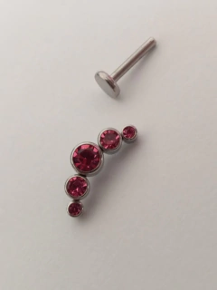 Cluster aço zircônia pink 8mm. - atacadowwpiercings