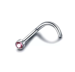 Nostril titânio zircônia rosa (6mm)