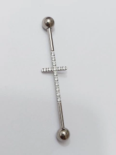 Barbell titânio cravejado de zircônia. (1.6mm x 38mm x 5mm) - comprar online