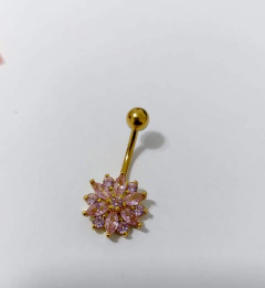 Bananabell aço cirúrgico PVD gold. Pedras zircônia - comprar online