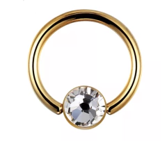 Captive titânio 8mm zircônia gold (pedra 4mm)