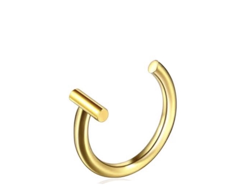 Argola aço PVD gold 8mm