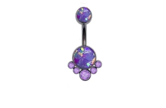 Bananabell titânio pedra zircônia e opala lilás.