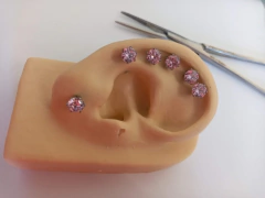 Imagem do Brincos par titânio zircônia rosa