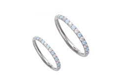 Segmento titânio zircônia e opala azul 12mm.