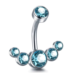 Bananabell aço zircônia azul rosca interna. J12