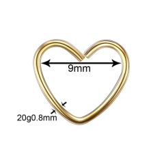 Coração torção aço cirúrgico 9mm - loja online