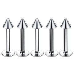 Labret aço spike 10mm rosca externa. Espessura 1.0mm.