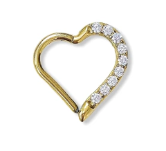 Coração Click aço GOLD 10mm / LADO Direito.