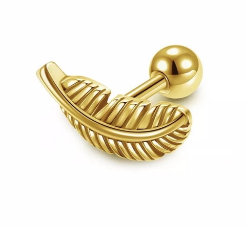 Labret pena aço gold 6mm