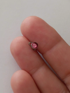 Microdermal titânio topo e base zircônia rosa 4mm - atacadowwpiercings