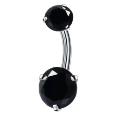 Bananabell aço cirúrgico pedras zircônia PRETA