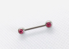 Barbell reto titânio zircônia rosa (unitário) 14mm. 1.6mm espessura. - comprar online