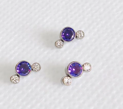 Labret titânio zircônia lilás (8mm) - atacadowwpiercings