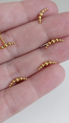 Labret aço cirúrgico esferas PVD gold, 8mm. - atacadowwpiercings