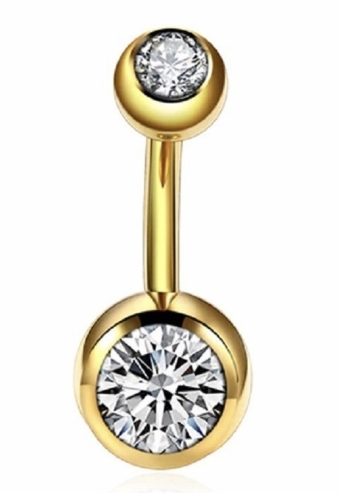 Piercing titânio PVD gold. 10mm