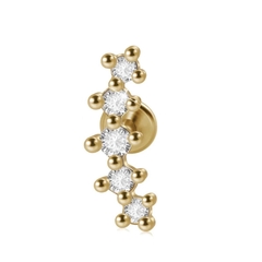 Labret aço cirúrgico PVD gold, 8mm