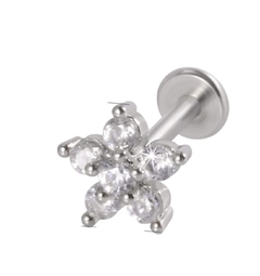Labret aço cirúrgico florzinha. Haste 6mm.
