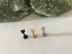 Labret aço cirúrgico PVD gold, black. Haste 8mm. - atacadowwpiercings