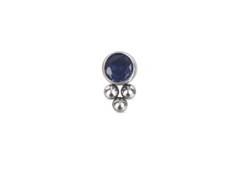 Labret titânio zircônia e opala. Haste 8mm. - atacadowwpiercings