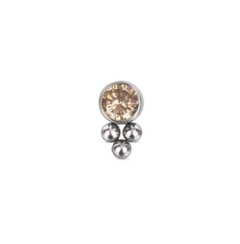 Labret titânio zircônia e opala. Haste 8mm. na internet