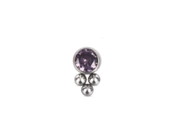 Labret titânio zircônia e opala. Haste 8mm. - comprar online