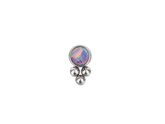 Labret titânio zircônia e opala. Haste 8mm.