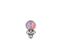 Imagem do Labret titânio zircônia e opala. Haste 8mm.