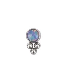 Labret titânio zircônia e opala. Haste 8mm. - atacadowwpiercings