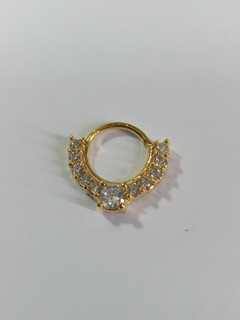 Argola Indiana aço banhado pedras zircônia - comprar online
