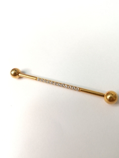 Barbell aço PVD gold 38mm. - atacadowwpiercings