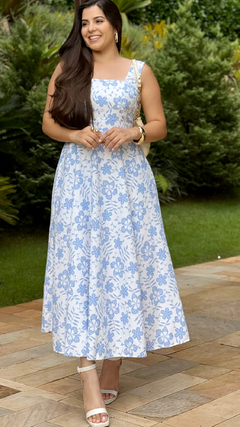 2473- Vestido Floral azul - loja online