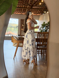 4305- VESTIDO ITALY MID / FLORAL AZUL na internet