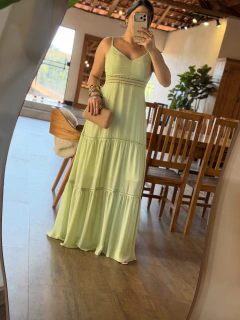 4300- VESTIDO MORENA FLOR / VERDE - LINHA FESTA