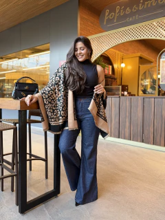 CALÇA JEANS MAX FLARE / ESTONADO AZUL 25273