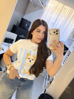 4393-T SHIRT TREND - Blue Stripe Dog - Loja Gabriela Marques
