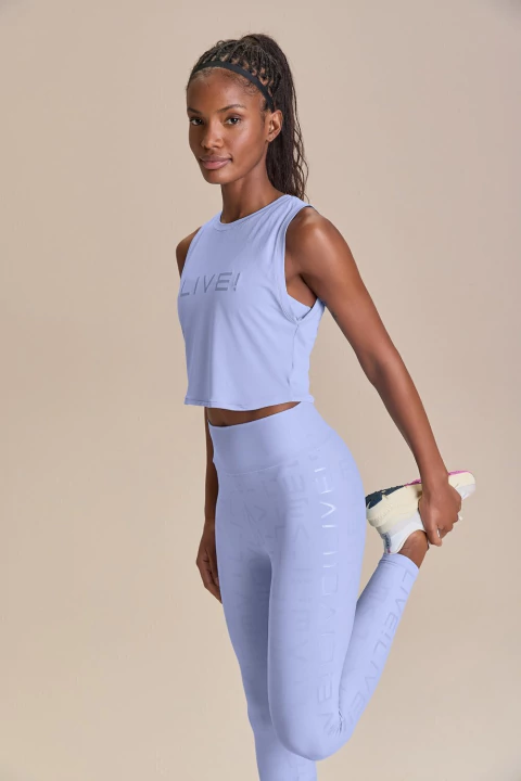 Legging LIVE! Icon azul vista de frente