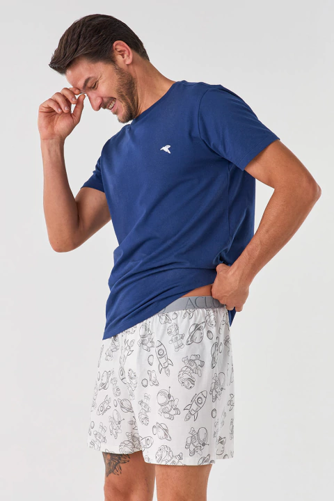 Pijama Masculino de algodão - Astrodino