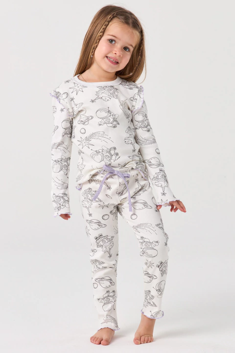 Pijama Ribana de Algodão Infantil - Astrodino