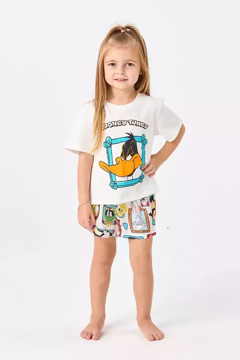 Pijama Curto Infantil Menina - Looney Tunes Show