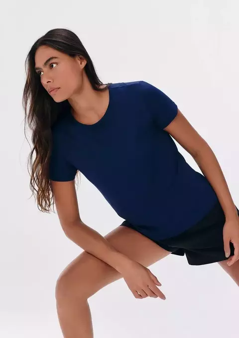 camiseta esportiva básica feminina proteção uv HERING SPORT- Azul - comprar online