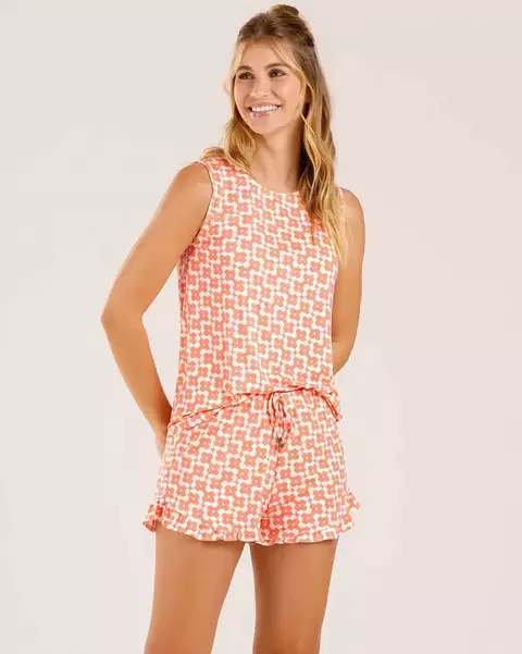 Short Doll Regata Floral Laranja