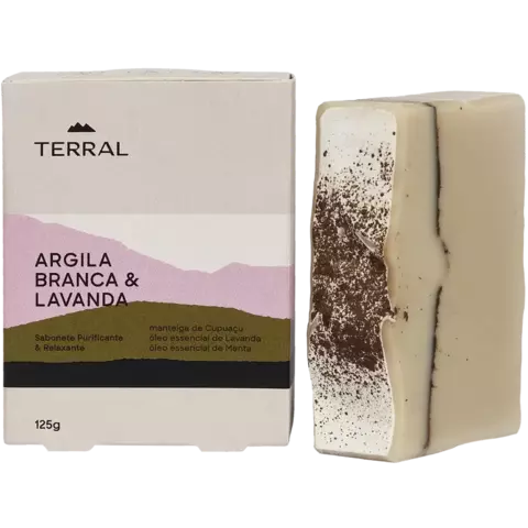 Sabonete Argila Branca & Lavanda 125g – vista frontal