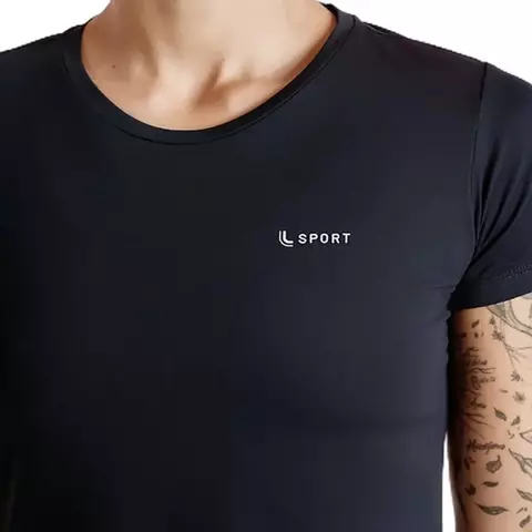 Camiseta LSport AF LIVE! preta feminina vista de frente
