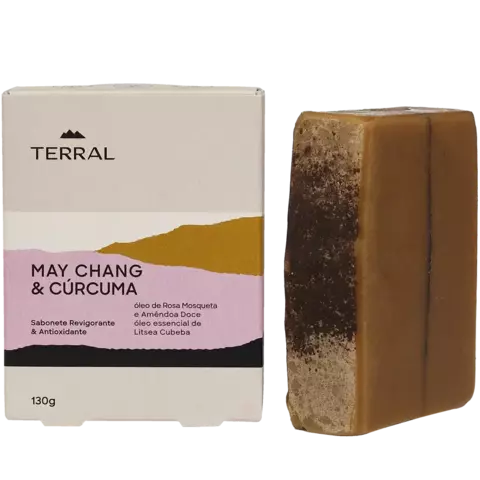 Sabonete natural amarelo com textura artesanal