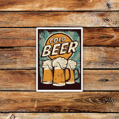 Sticker Placa "Cold Beer" (N2)