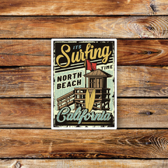 Sticker Placa "Surfing California" (N6)