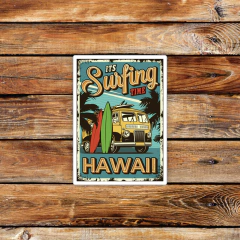 Sticker Placa "Surfing HAWAII" (N3)