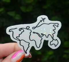 Sticker Glitter Transparente Planisferio - comprar online