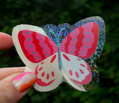 Sticker Holográfico Transparente Mariposa colorida #1 en internet
